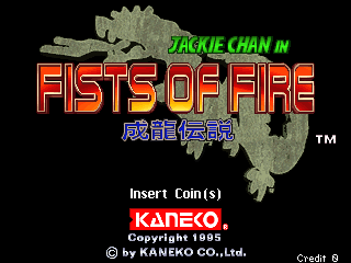 Jackie Chan in Fists of Fire Title Screen